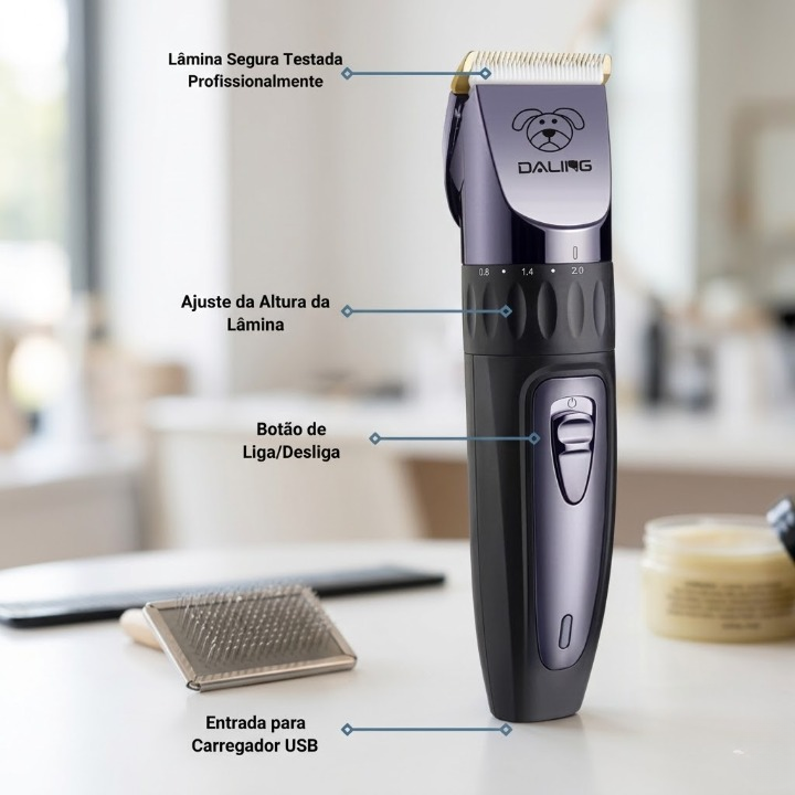 Daling Rechargeable Pet Clipper – Professional Electric Grooming Trimmer for Dogs & Cats