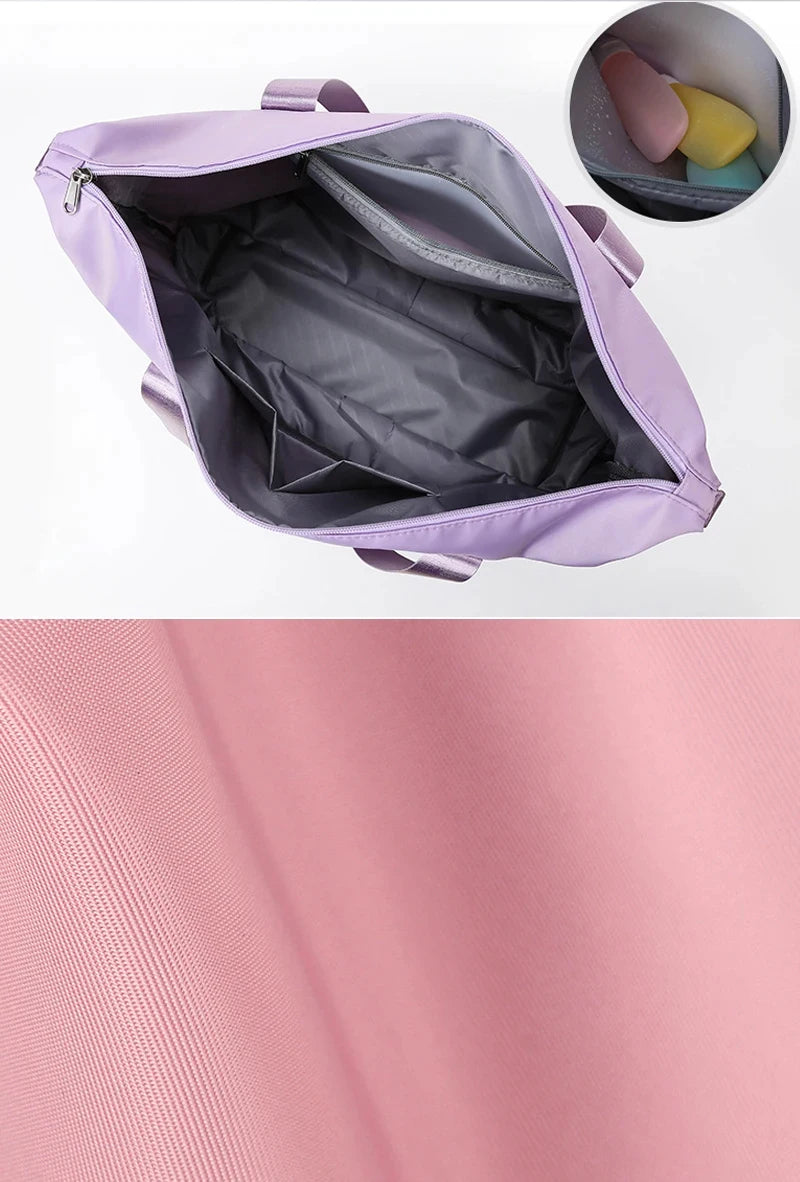Women's Travel / Gym Duffel Bag Expandable Luggage Carry All Handbag - Black