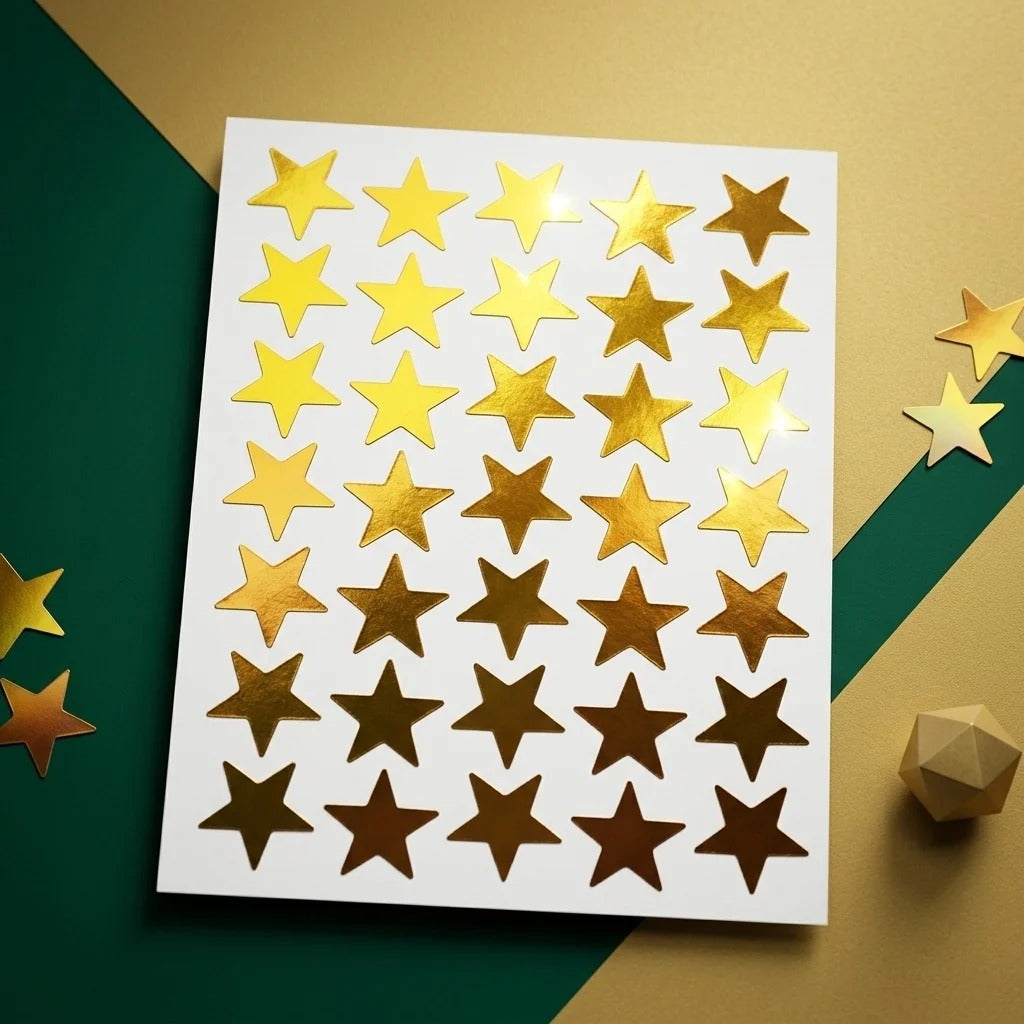 Golden Star Sticker Sheets.