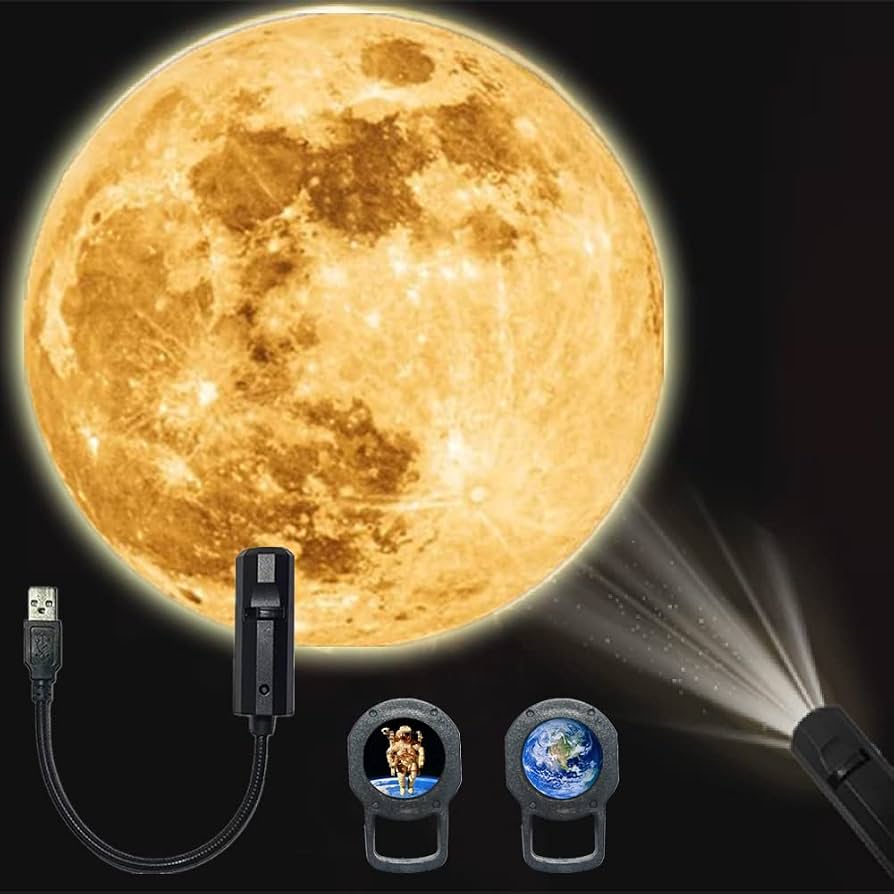 6 Lens USB Ceiling Moon Earth Projection Atmosphere Light Starry Sky Lamp Night Light Romantic Bedroom Galaxy Decoration Projector With 6 Lenses