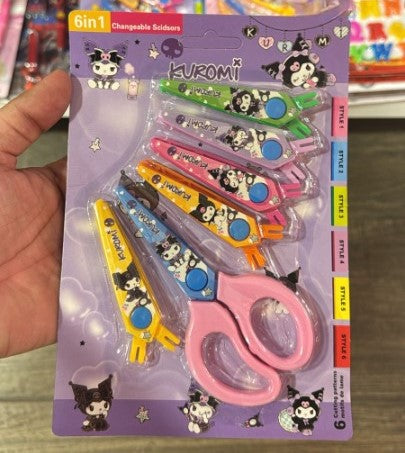 Kuromi 6 In 1 Changeable Scissors Craft Set - Toy Accessory Designed For Entertainment And Daily Play Routine (Random Color)
