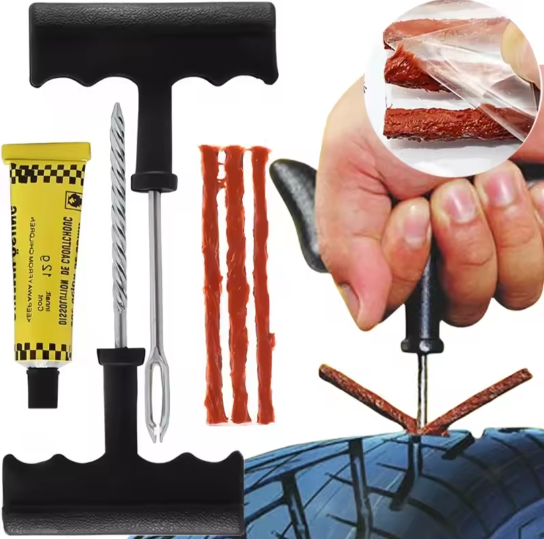 Tubeless Tire Repair Kit – Puncture Repair Tool Set for Car, Motorcycle & Bike
