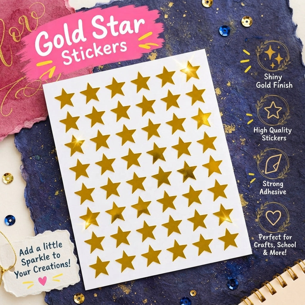 Golden Star Sticker Sheets.