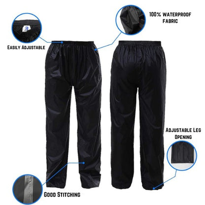 Heavy-Duty Waterproof Rain Suit – 2-Piece Hooded Jacket & Trousers Rainwear Set