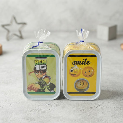 Metal Storage Container – Kids Coin Box & Secure Savings Bank Tin (Smile or Ben 10)