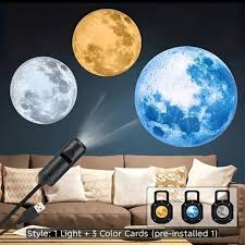 6 Lens USB Ceiling Moon Earth Projection Atmosphere Light Starry Sky Lamp Night Light Romantic Bedroom Galaxy Decoration Projector With 6 Lenses