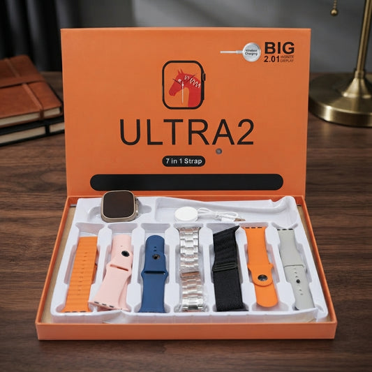 Premium Ultra 2 Smart Watch With 7 Interchangeable Straps